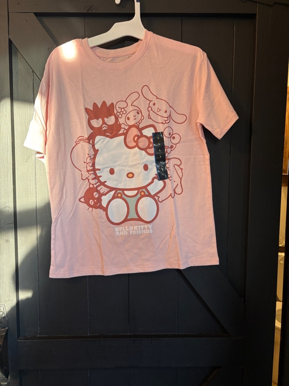art class Chalk Pink Tee with Cartoon Faces